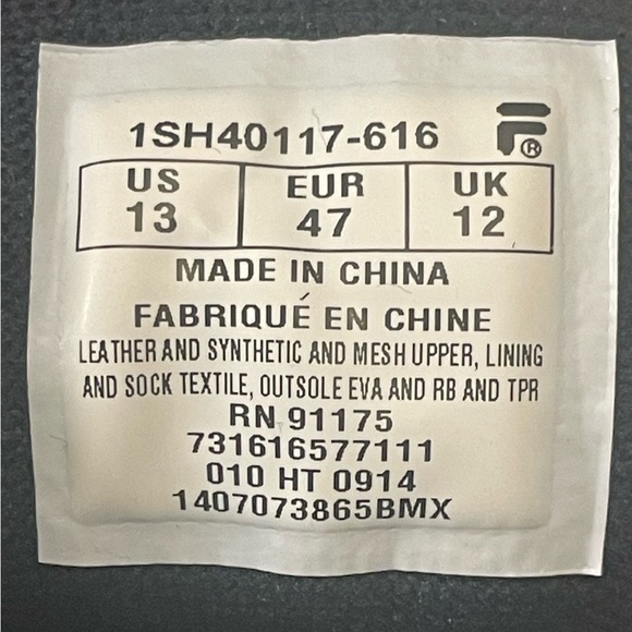 FILA MEN’S FLAT HEEL HIKING BOOTS, NAVY WHITE RED F 13 WEATHER TECH SIZE 13 - Picture 8 of 10